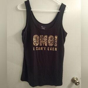 Graphic Tank Black Animal Print Graphic EUC